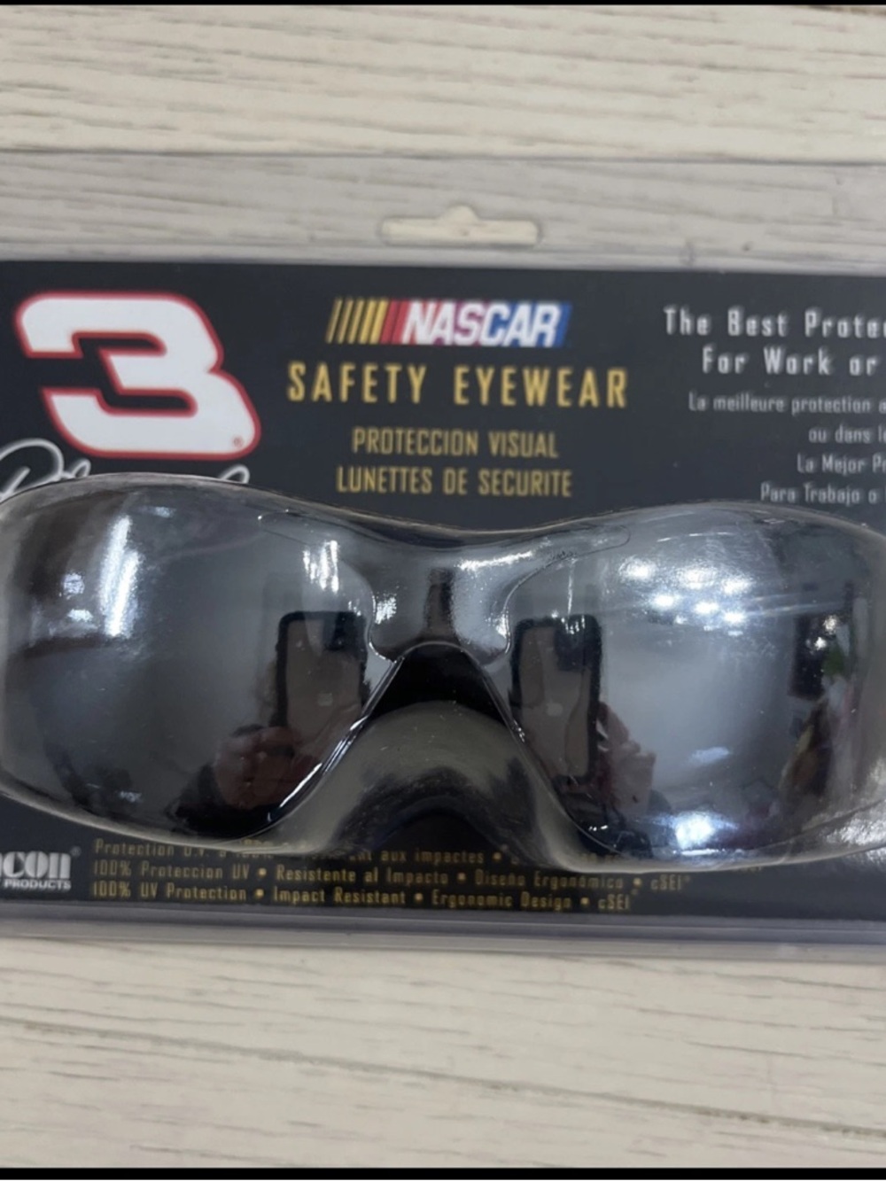 Vintage Dale Earnhardt #3 Safety Glasses Scratch Coating Mirrored Made in Taiwan